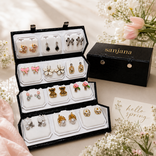 12 Pairs Premium Earrings Gift Box for Women | Aurelisse