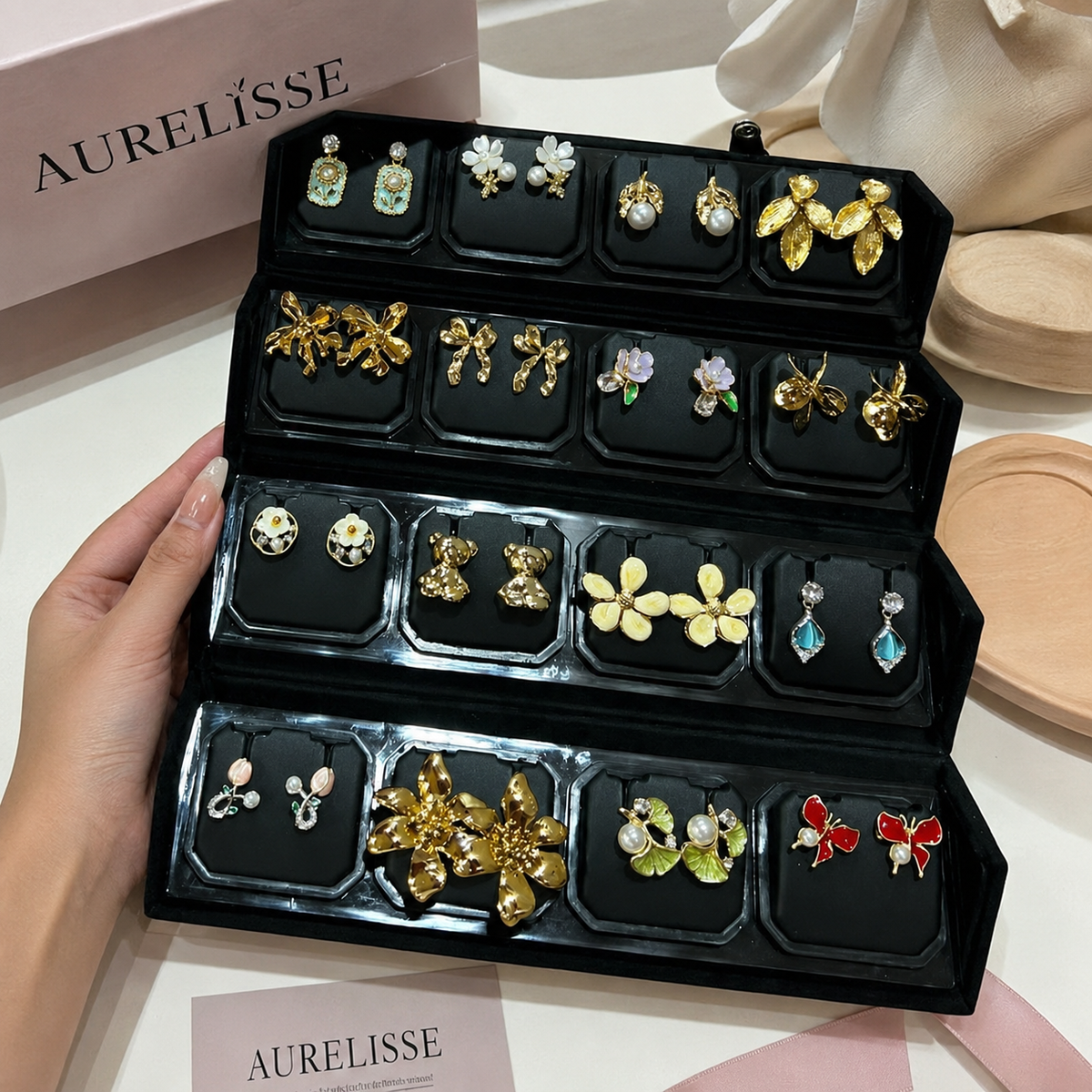 Aurelisse personalised earring organiser gift box lifestyle image, thoughtful gift for women
